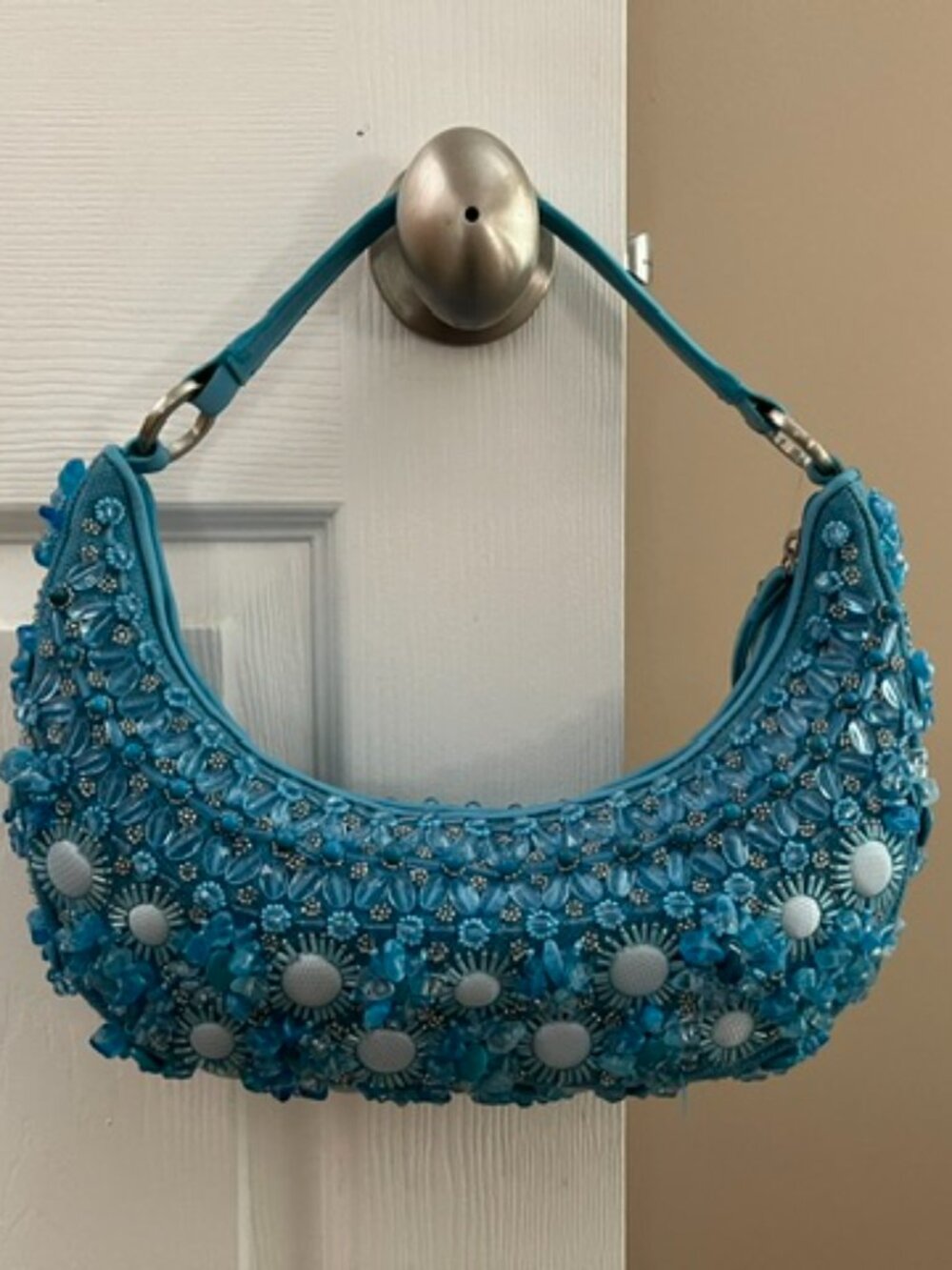 Ann Taylor Turquoise Beaded Handbag - Picture 2 of 8